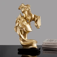 abstract face figurines kiss model lovers resin statue modern home decoration living room decoration christmas decorations gifts