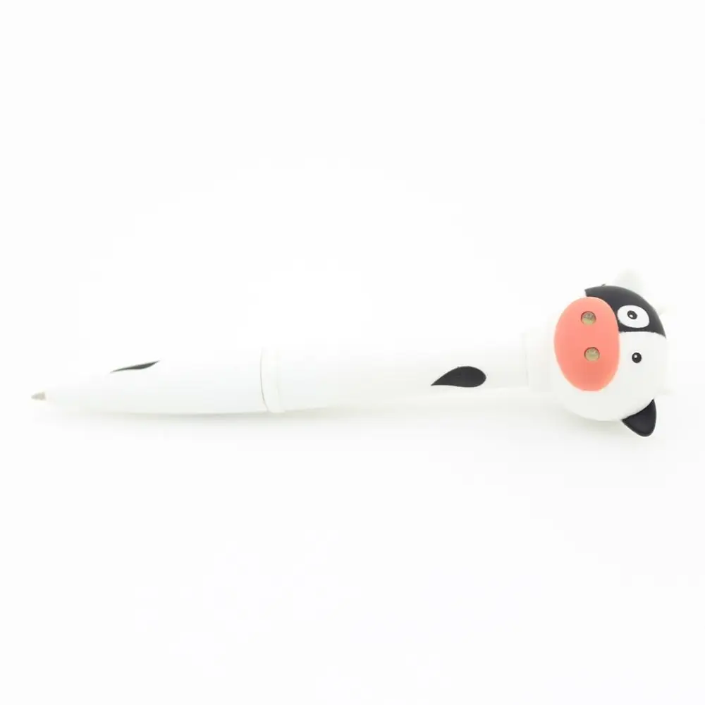 Забавный подарок светящаяся шариковая ручка в форме коровы пластиковая