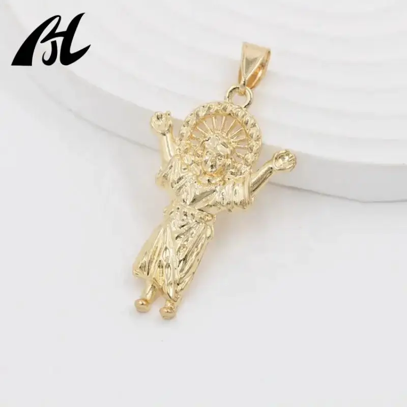 Best Selling Divino Nino Religious Christ Savior Cute Little Jesus Pendant 14K Gold Plated Young