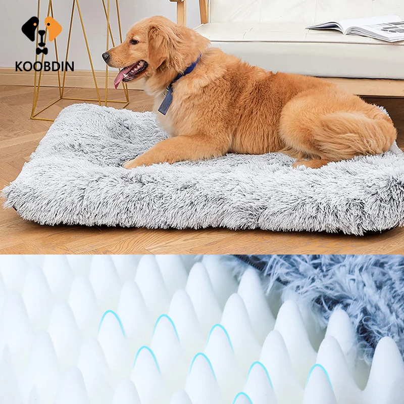 

Plush Dog Bed Mat Dog Beds Removable Cover for Small Medium Large Dogs Cats Puppy Square Cushion Super Soft Fleece Pet Supplies