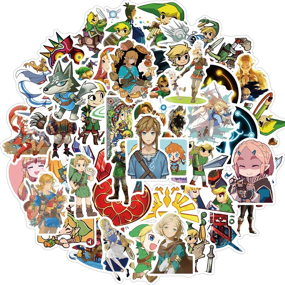 

10/30/50PCS Game Zelda Graffiti Stickers Car Motorcycle Travel Luggage Guitar Waterproof Cartoon Stickers Decal Joke Toy Gift
