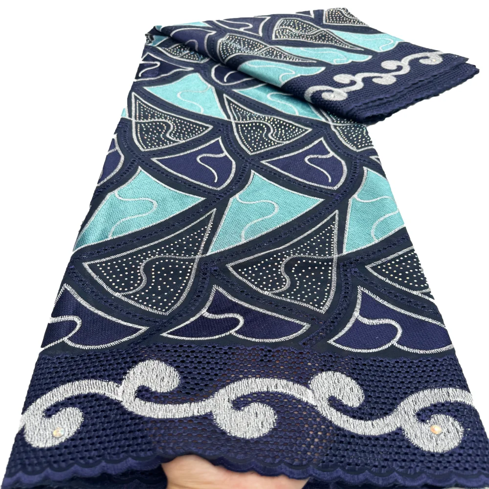 2024 Высококачественная Нигерийская Хлопковая Кружевная Ткань С Вышивкой