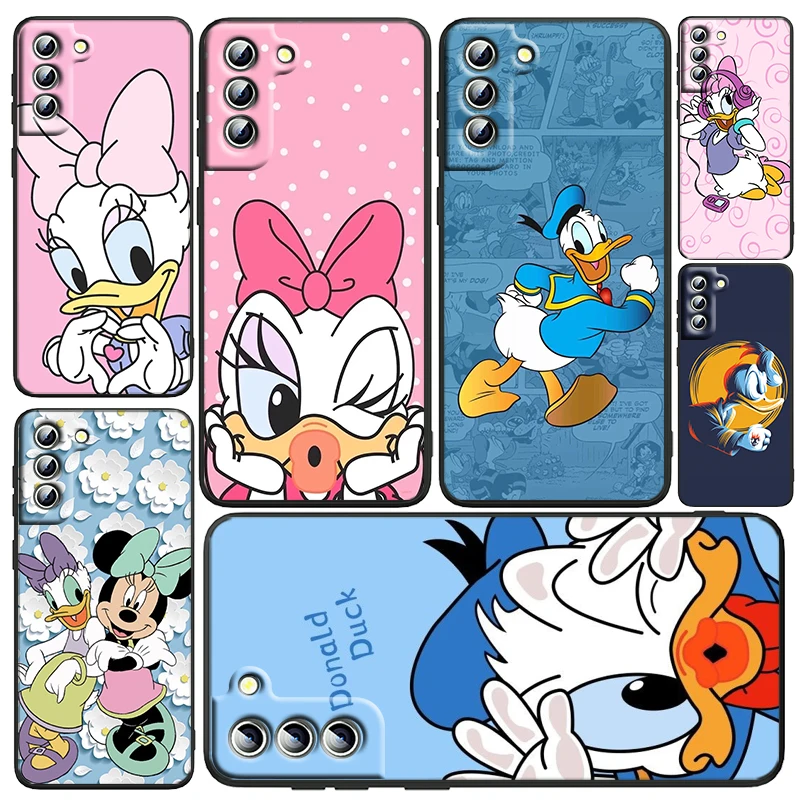 

Cute Cartoon Donald Duck Phone Case For Samsung Galaxy S23 S22 S21 S20 FE Ultra Pro Lite S10 S10E S9 Plus 5G Black Funda
