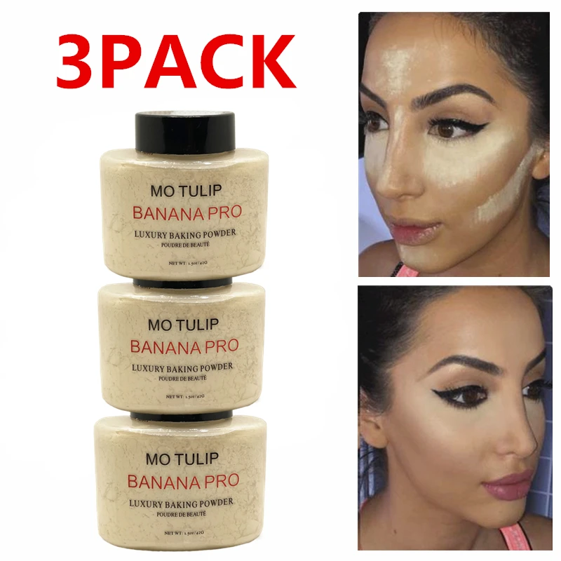 Корейская косметика: Минеральный тональный крем с банановым порошком, контролирующий выделение масла, скрывающий недостатки кожи и придающий гладкость (3 штуки по 42 грамма).