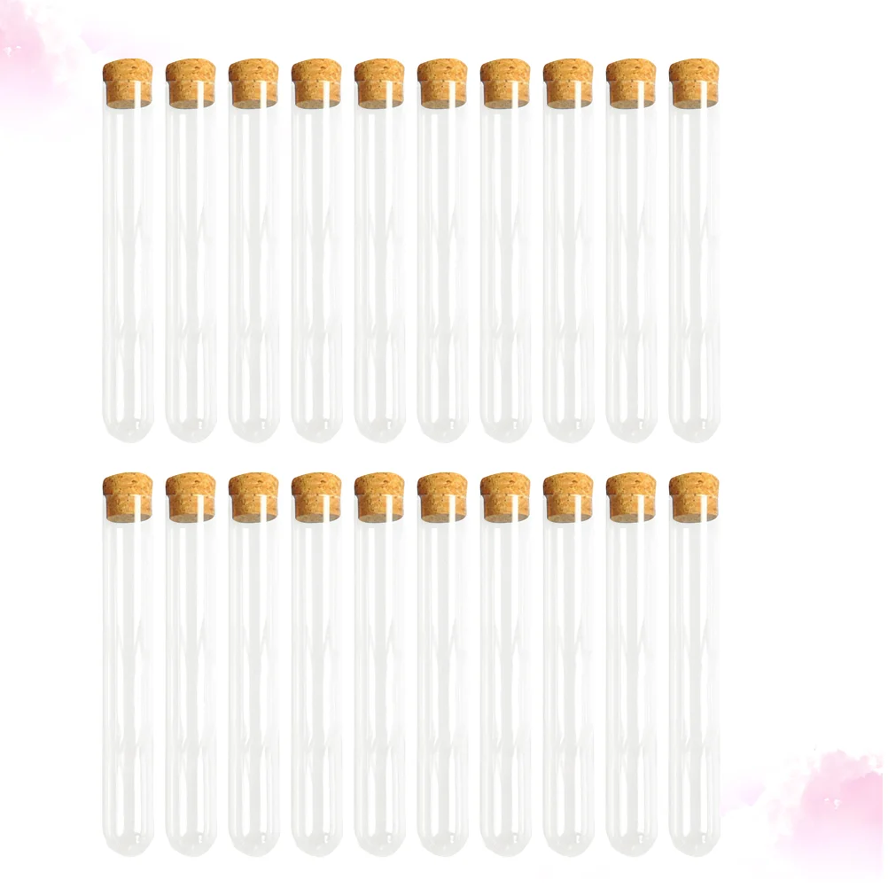 

Clear Test Tubes with Cork Stoppers Vials Container Sample Tubes for Candy Jewelry Beads Powder Scientific Experiments