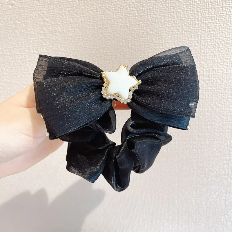 

Retro Black Lace Elastic Hair Bands Bow Star Rhinestone Spring Hair Ties Clip Claws Headwear Hair Accessories Hair Scrunchies