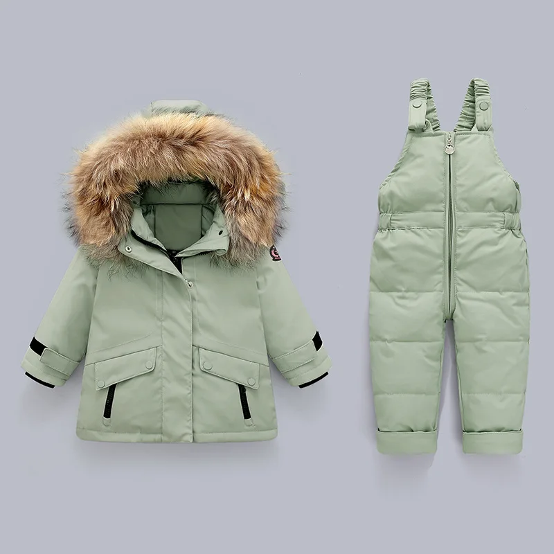 2022 Newborn Winter Jackets Hoodies Duck Down Ski Suit For Girl Toddler Girls Outfits Snow Wear Jumpsuit Sets Coat Snowsuit