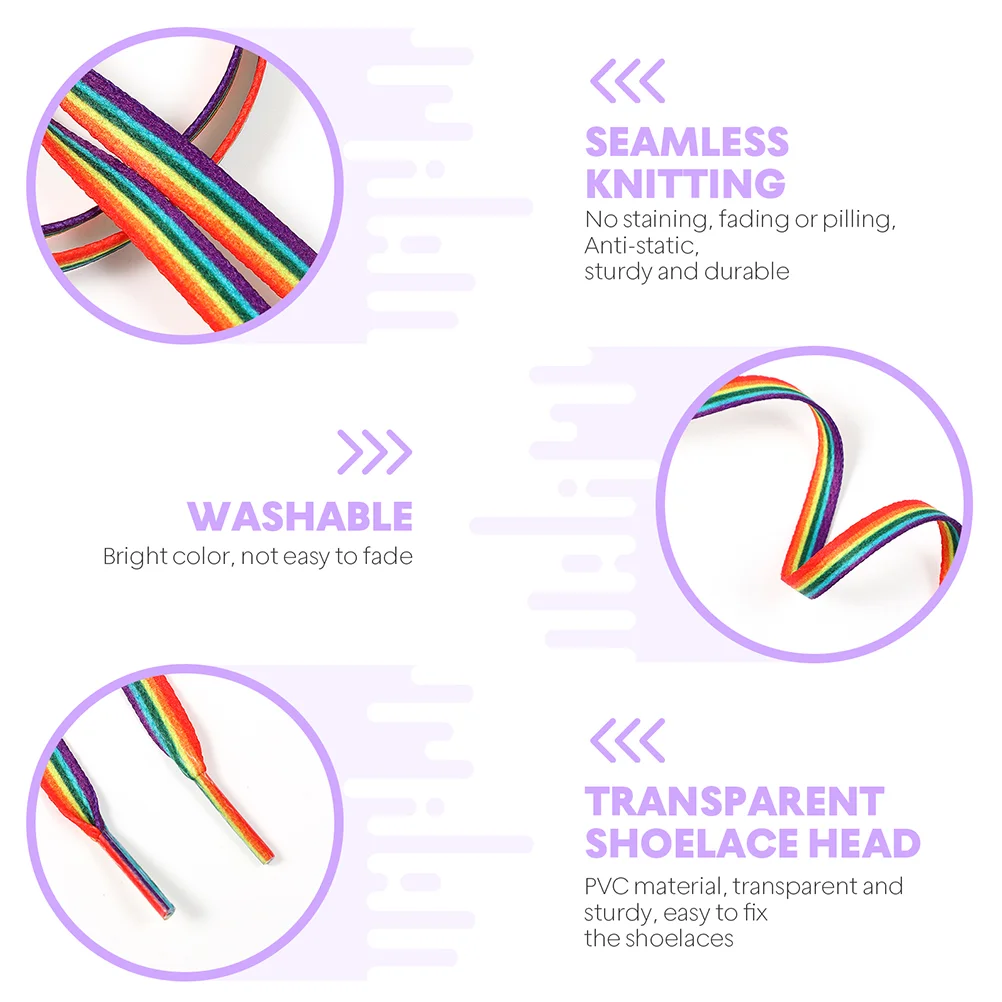 Running Shoe Strings Exercise Accessories Shoe Accessories Laces Sneakers Rainbow Gradient Laces Stripe Fashion Shoelaces