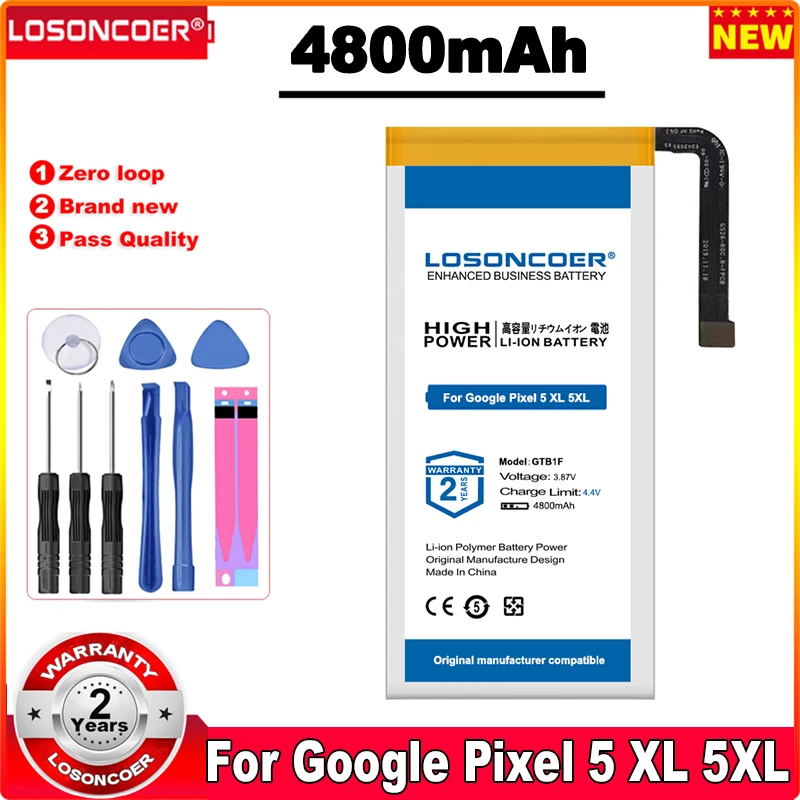 

LOSONCOER 4800mAh GTB1F мобильный телефон аккумулятор для Google Pixel 5