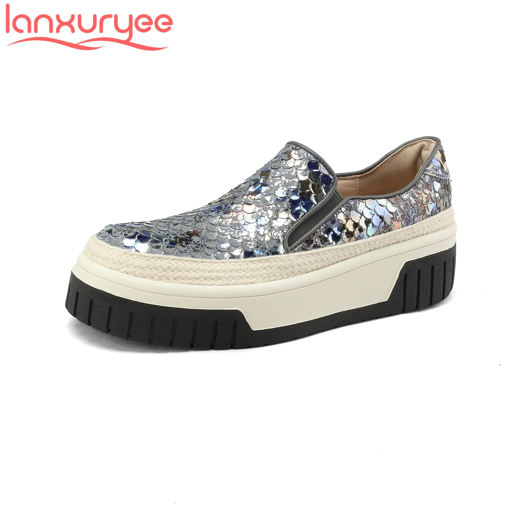 Кроссовки Lanxuryee женские из коровьей кожи повседневная Весенняя