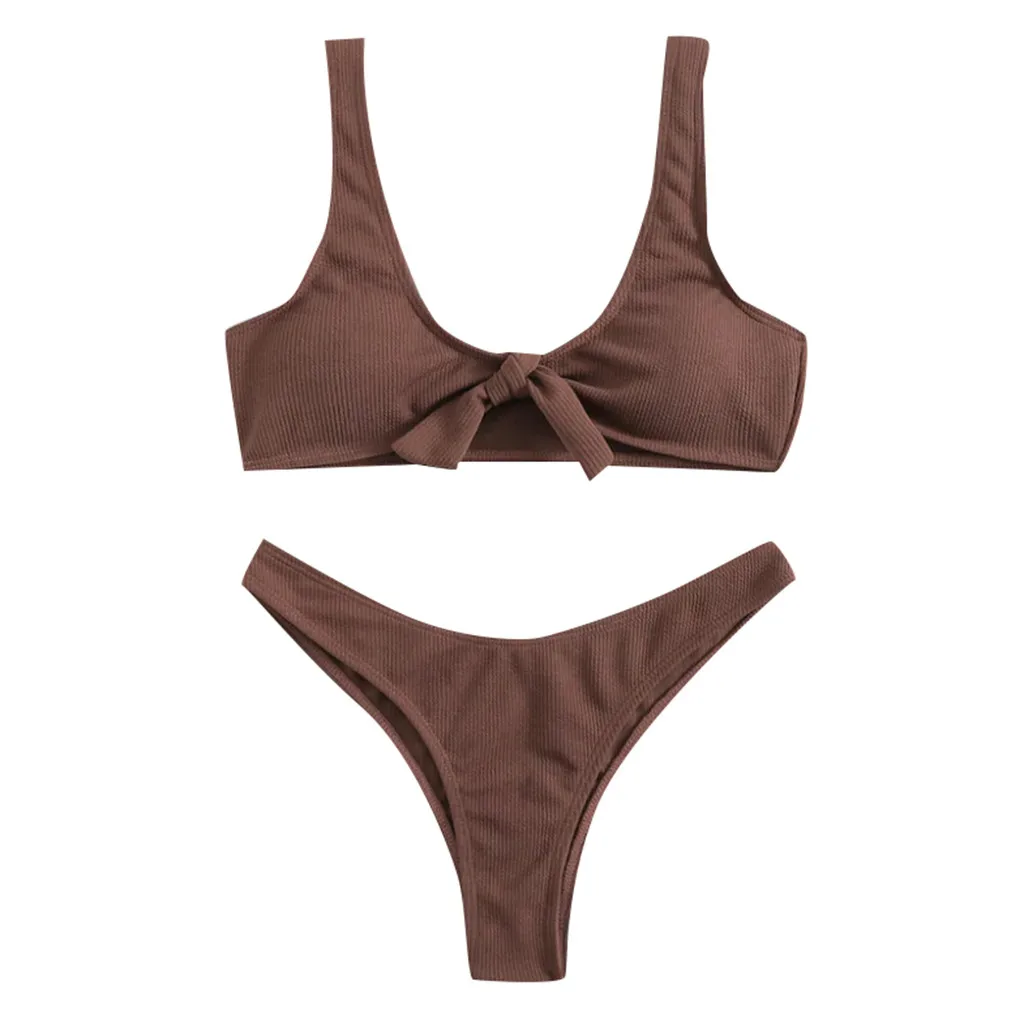 

Women's Split Color Female Sexy Swimsuit Solid Bikini Swimwears Tankinis Set Swimwears bikini top