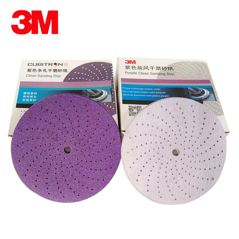 3 M Purple Cyclone Dry Sandpaper Round Flocking Self-Adhesive Auto Grinding Putty Disc Back Fleece Sand