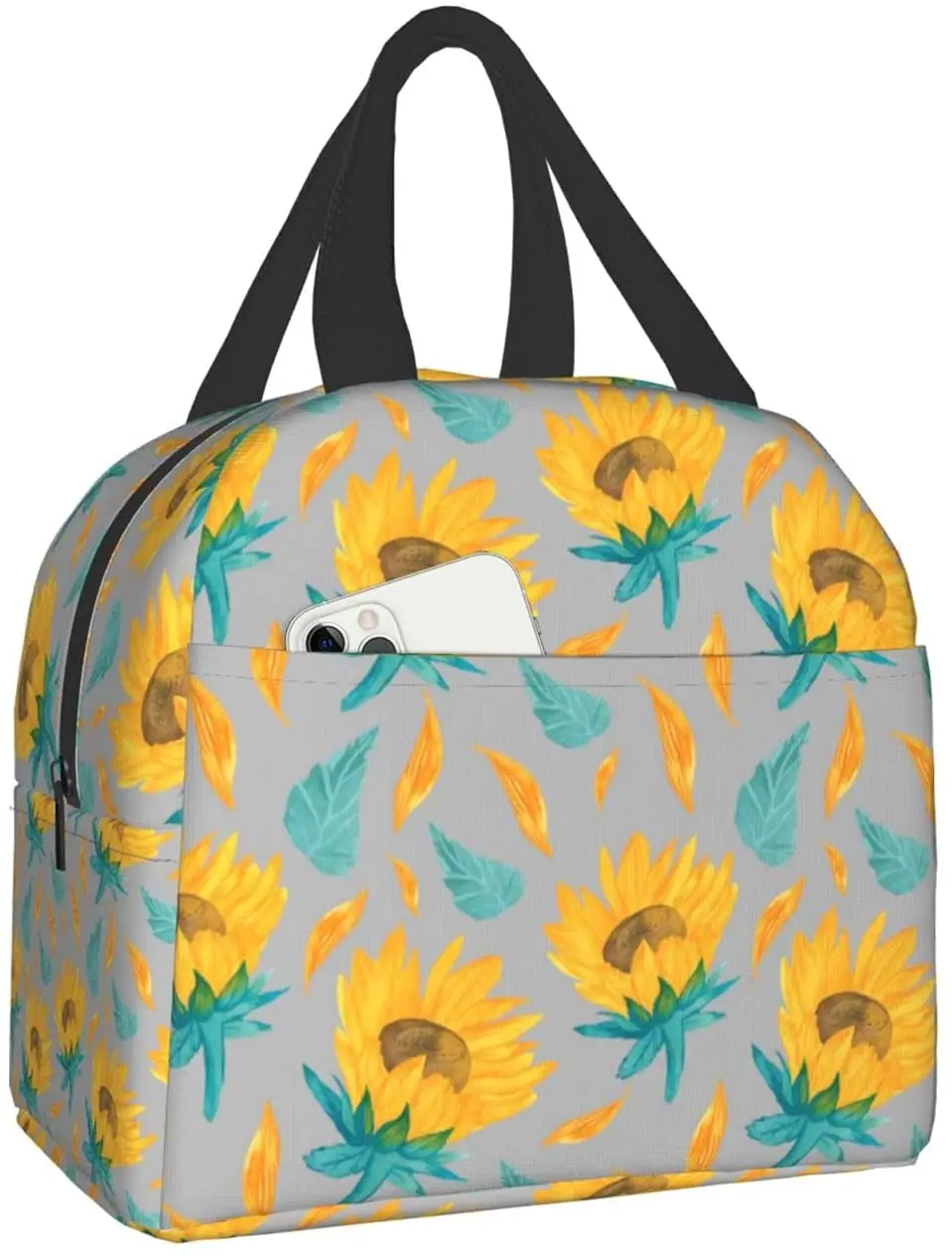 

Sunflower Portable Lunch Bag Oxford Cloth Reusable Waterproof Insulated Lunch Box for Adult Kid Office Work School Picnic Travel
