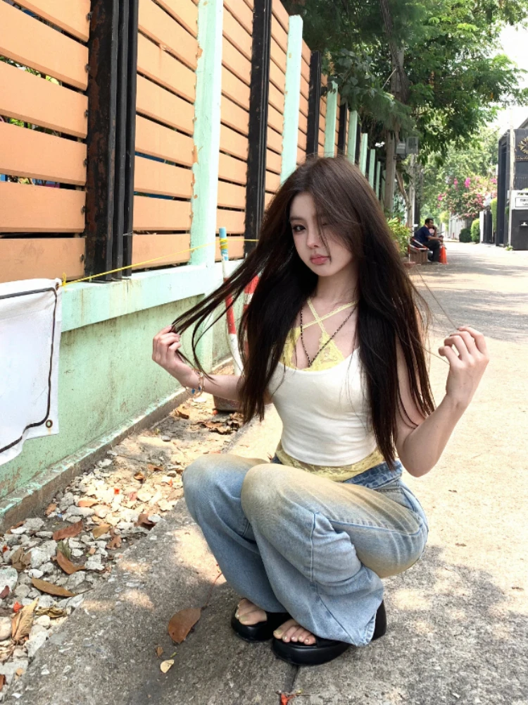 Женский летний комплект из двух предметов в американском стиле