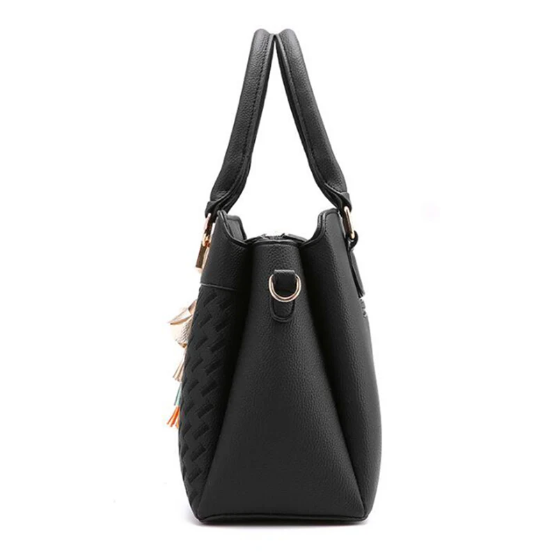 fashion women handbags tassel pu leather totes bag top handle embroidery crossbody bag shoulder bag lady simple style hand bags free global shipping