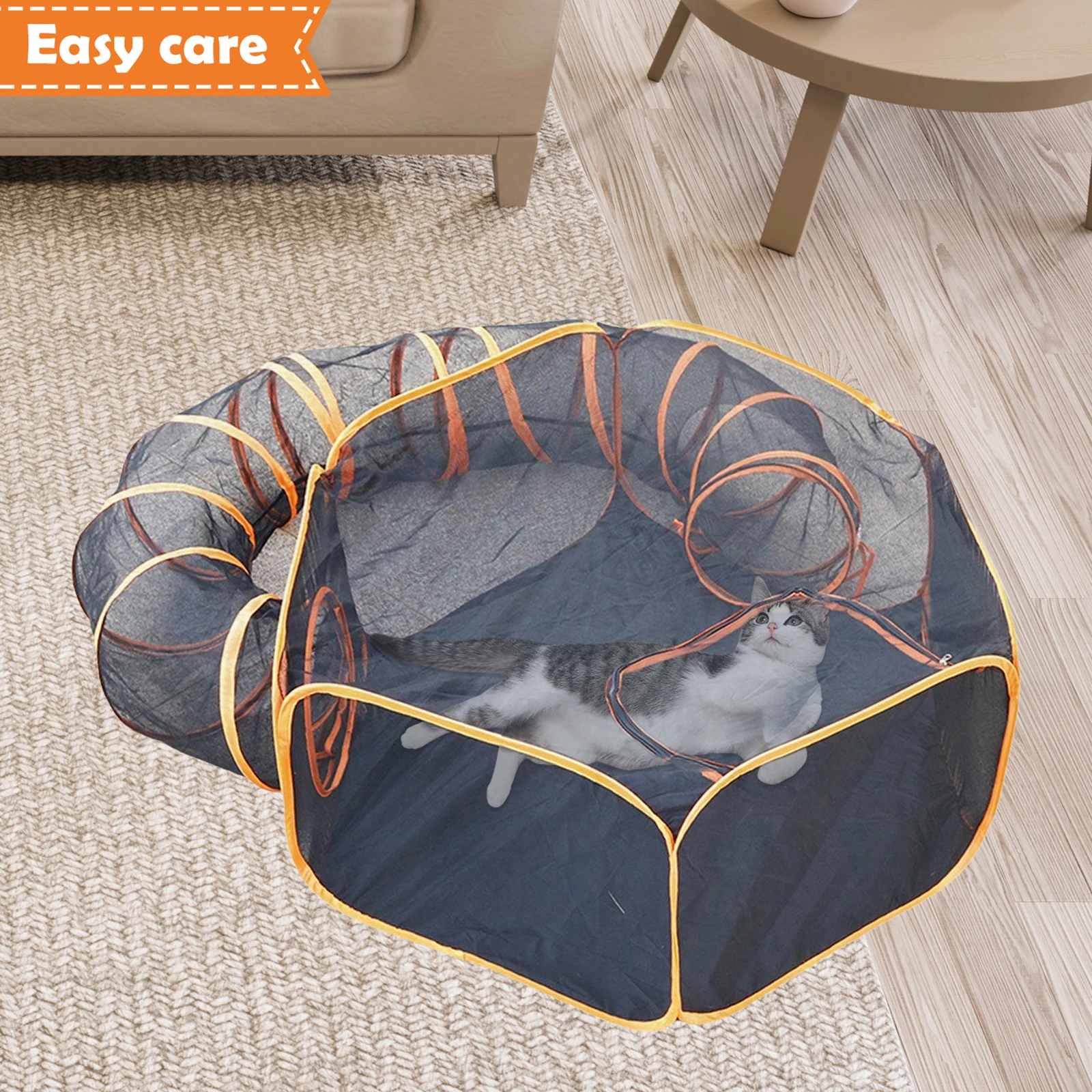 

Cat Tunnel Toy Breathable Hideout Lightweight Play Center Interactive Toy Cat Tube Play Tunnels Outside for Guinea Pig Outdoor
