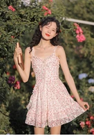 new short young girl summer brand sleeveless lace sweat mini dress