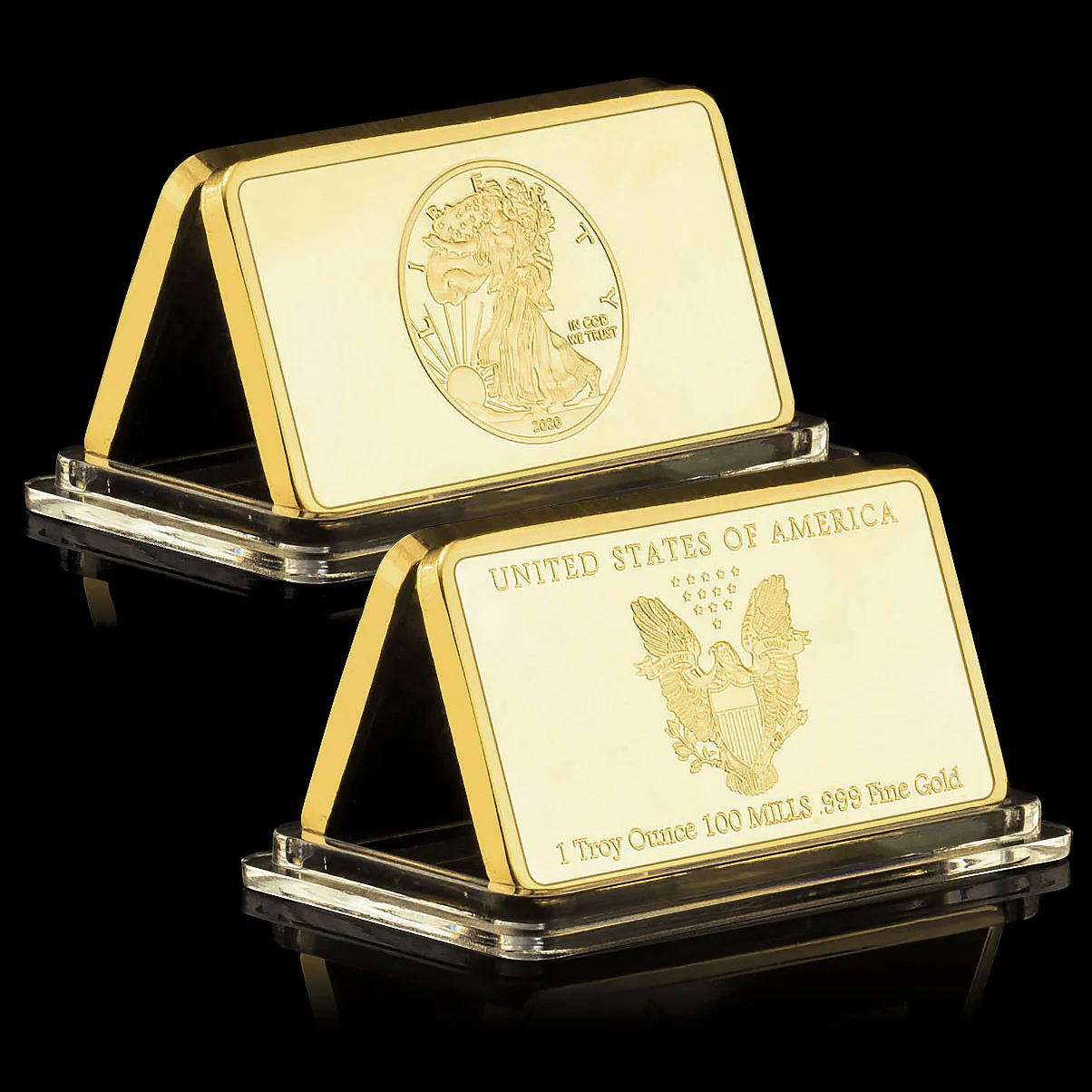 Buy United States of America Liberty Gold Plated Bar for Collection Statue Commemorative Coin Collectible Gift on