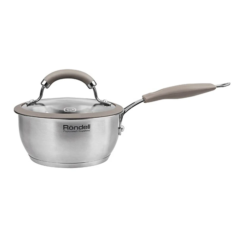 Ковш с крышкой Rondell Balance RDS-752 (Диаметр 16 см объем 1.4 л нержавеющая сталь внутренние