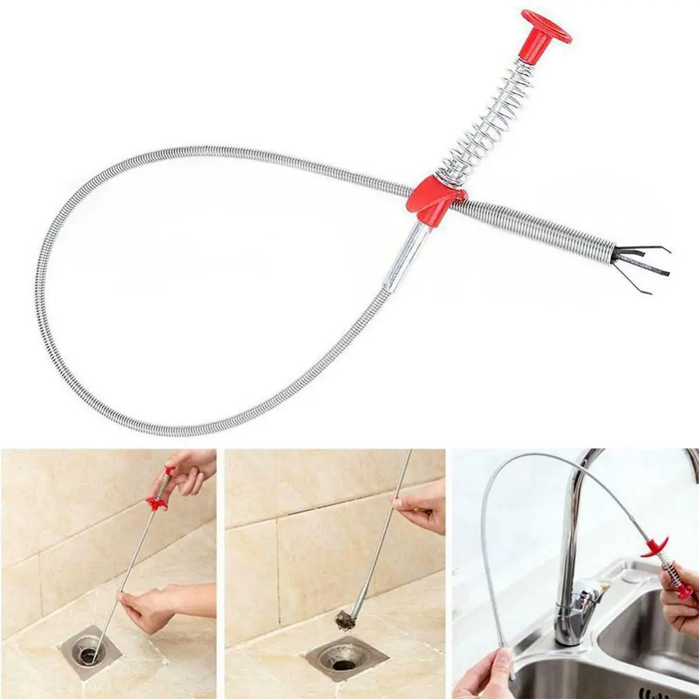 

Bendable Sink Cleaning Hook Sewer Dredging Tool Kitchen Spring Pipe Hair Remover