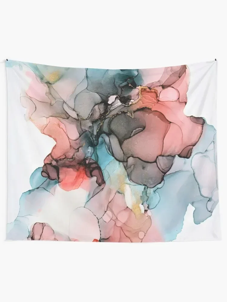 Абстрактное искусство бирюзовый и розовый гобелен украшение для дома декор