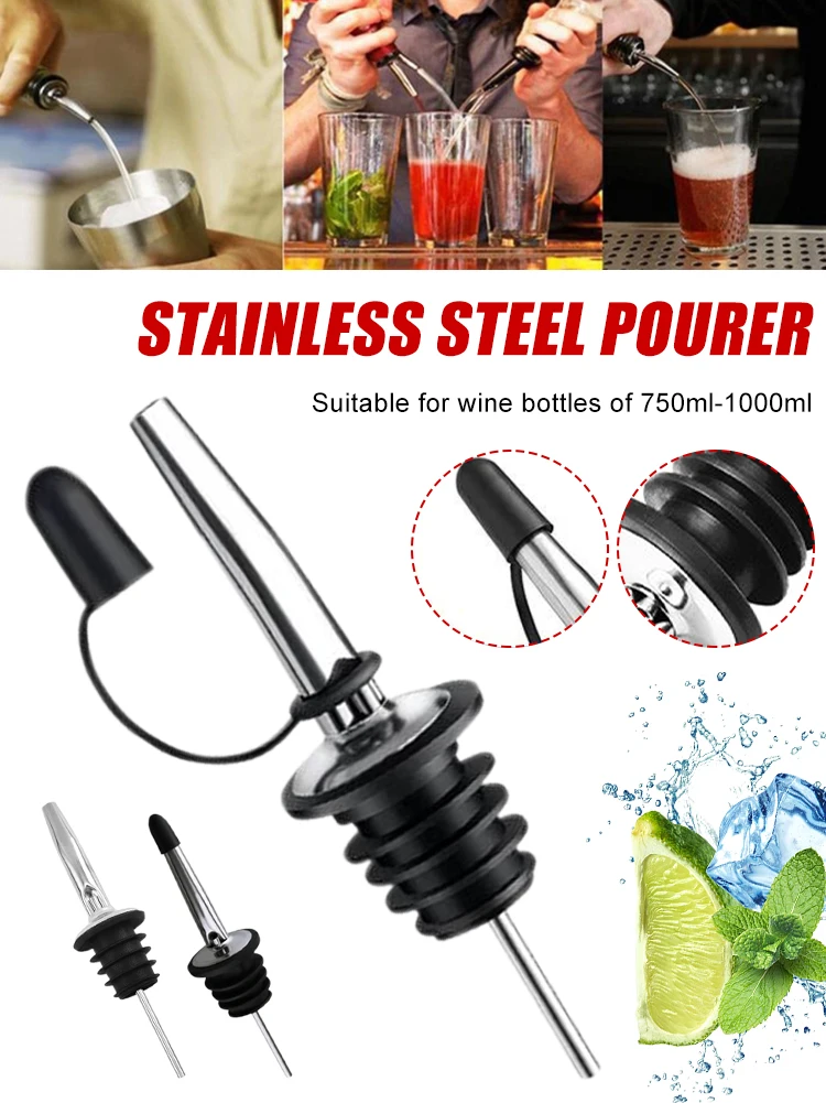 

Stainless Steel Classic Bottle Pourers Tapered Spout Liquor Pourers Flow Wine Bottle Pour Spout Stopper Bar Accessories