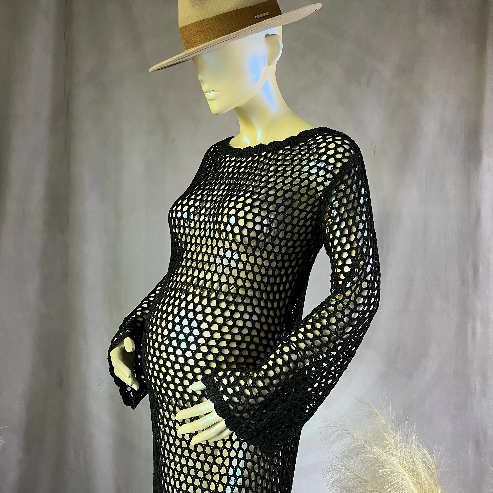 Женское винтажное вязаное пляжное платье Don &amp Judy сексуальная накидка с открытой