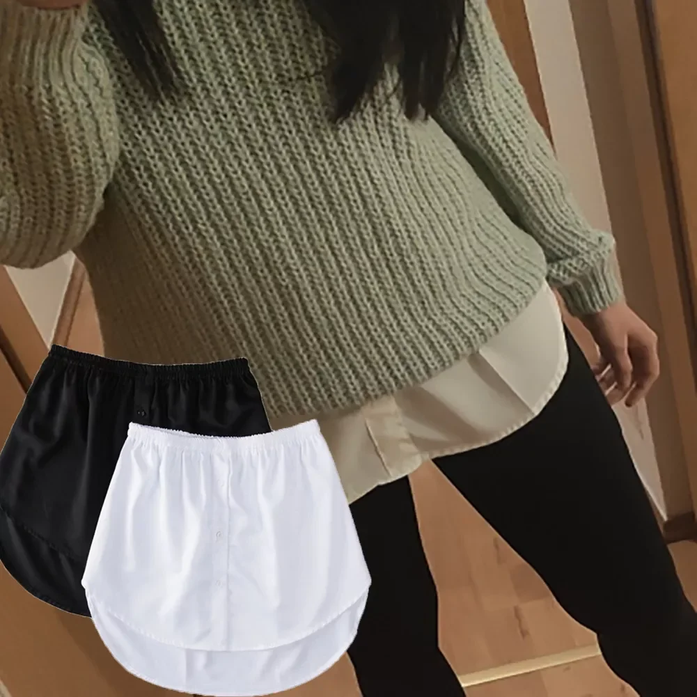 

High Waist Fake Top Skirt Adjustable Mini Skirt Lower Sweep Layering Half-Length Underskirt False Splitting A Version Skirts