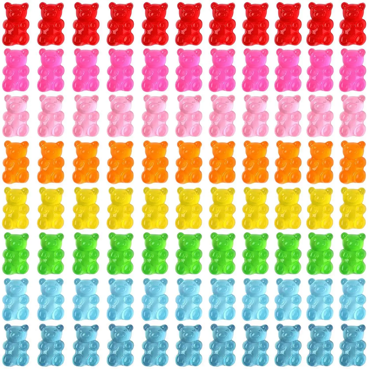 

120 Pcs Candy Gummy Bear Colorful Resin Fillers Charms for Nail Art DIY Crafting Slime Jewelry Making Decoration