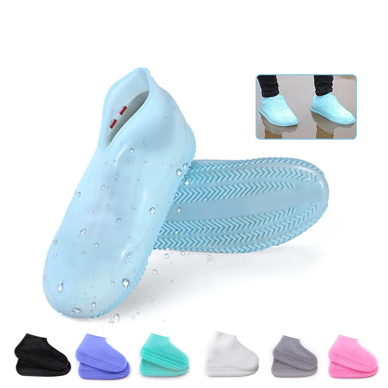 

Silicone Waterproof Shoe Cover Silicone Material Anti-skid Thick Unisex Shoes Protectors Rain Boots For Indoor Outdoor Rainy Day