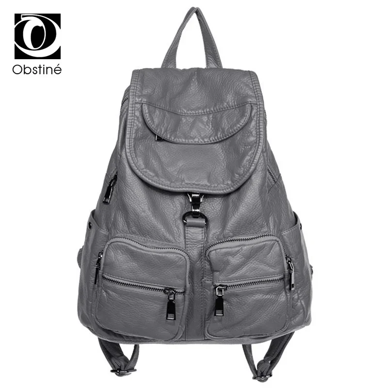 

Рюкзак из мягкой потертой кожи для девочек, водонепроницаемый винтажный большой Многофункциональный модный ранец для женщин