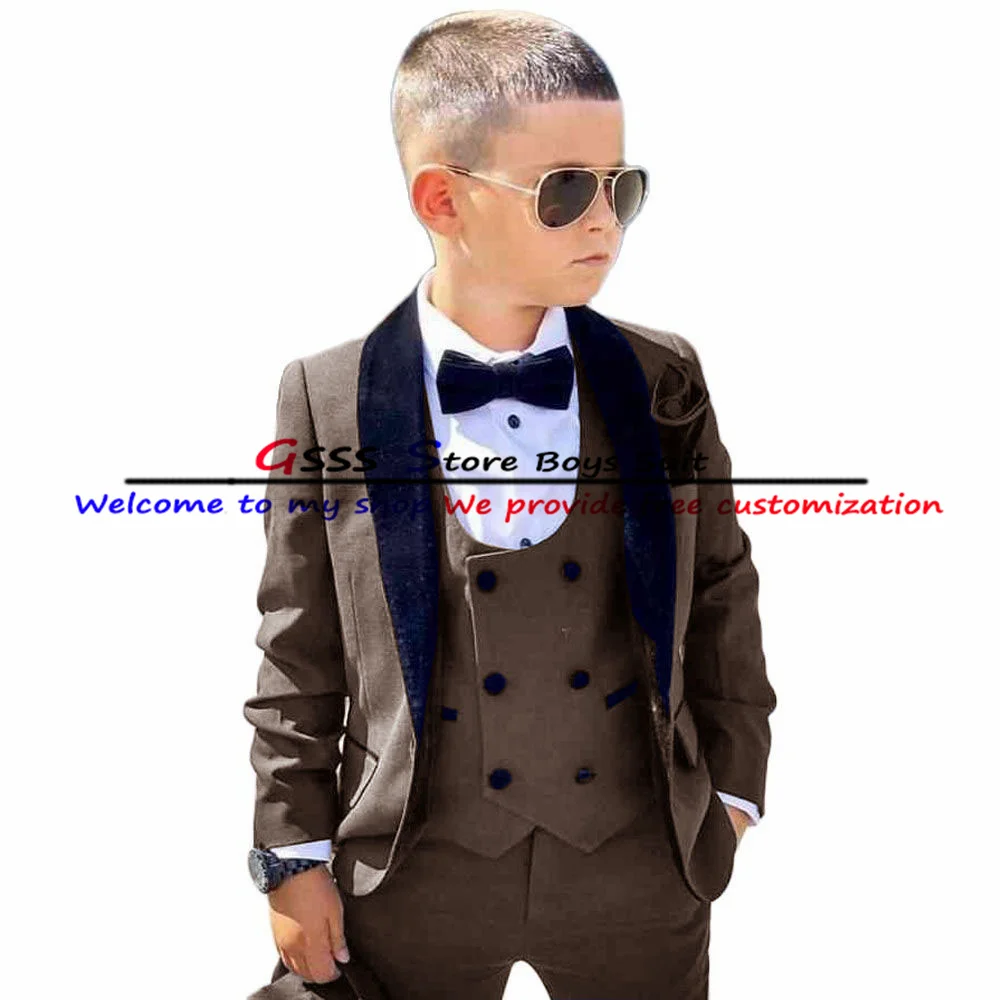 2022 New Suit for Boys Blazer Pants Vest Three Piece Formal Party Wedding Tuxedo Slim Fit Jacket Set costume enfant garçon enlarge