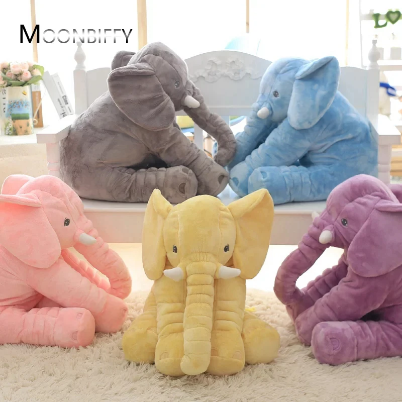 

40/60cm Height Kawaii Plush Elephant Doll Toy Kids Sleeping Back Cushion Cute Stuffed Elephant Baby Accompany Doll Xmas Gift