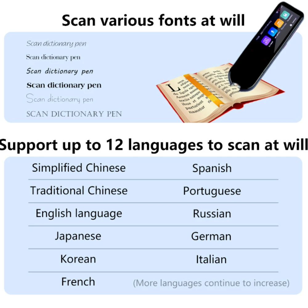 

Multifunction Smart Voice Translator Offline 116 language Simultaneous Translation Pen Artifact Voice Business Travel Abroad