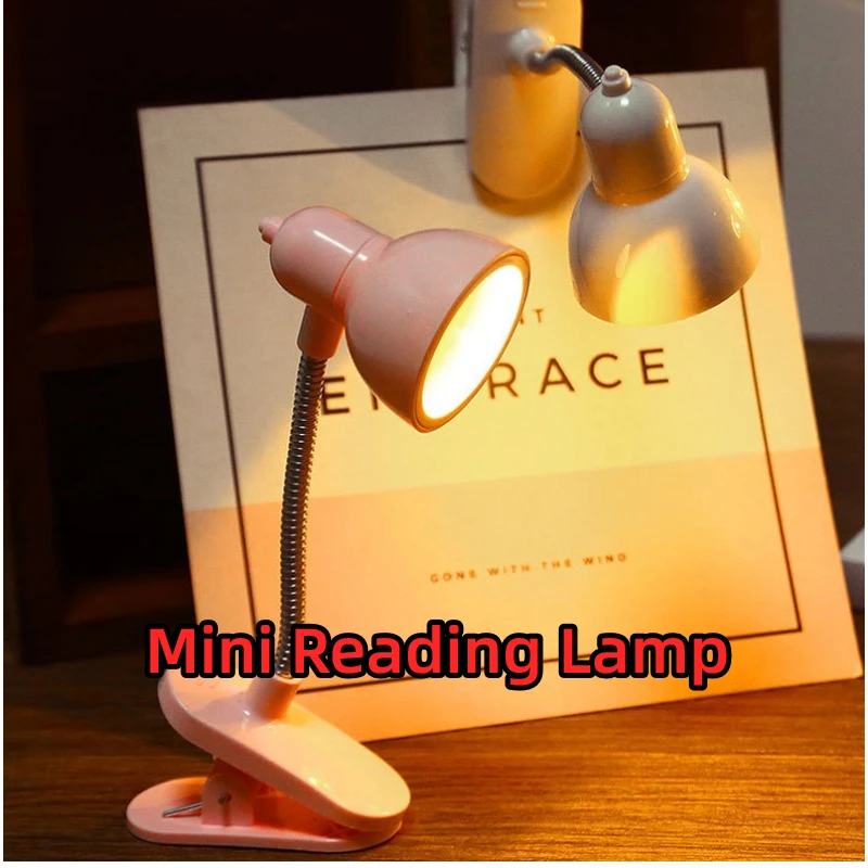 

Cute Mini Book Light LED Clamp Reading Lamp Books Night Lights to Read Desk Table Bedroom Writing Stand Lights