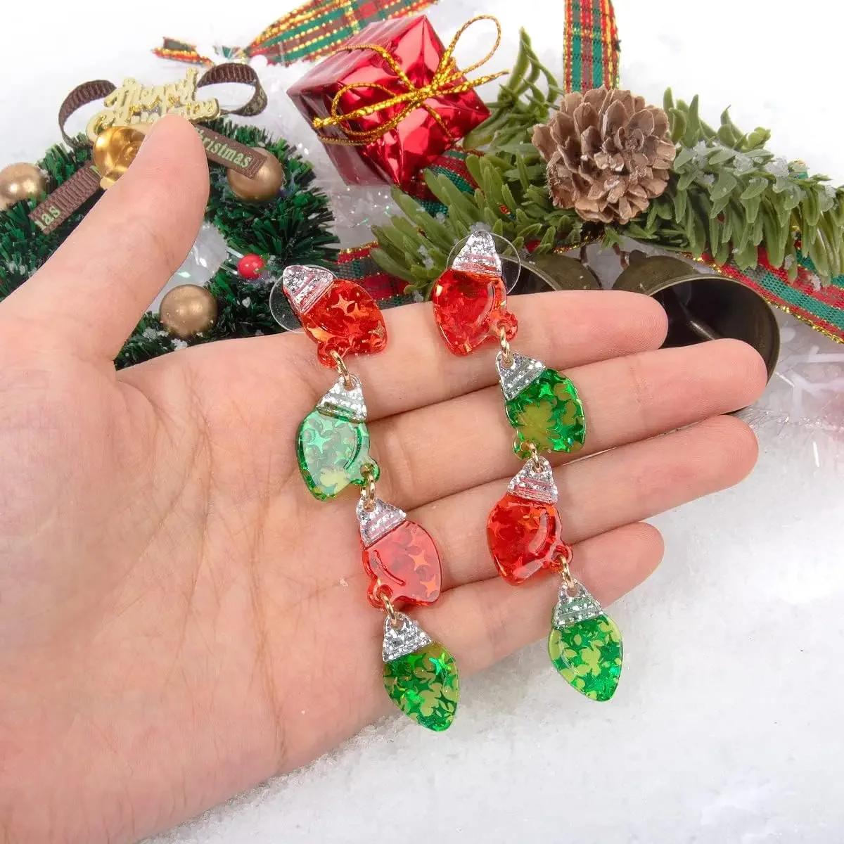 Рождественские серьги для женщин праздничные колокольчики бант дерево снежинка