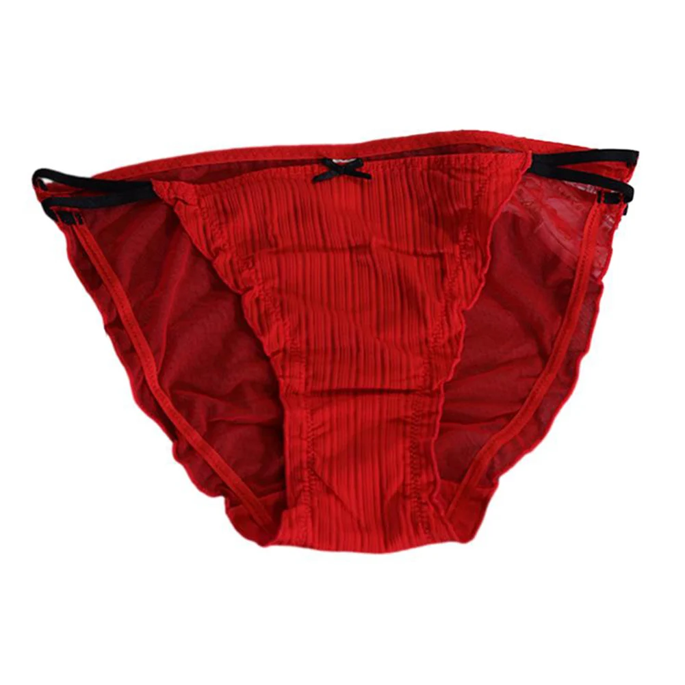 

Red Women Lace Sexy Panties Lucky Wedding Briefs Breathable Intimates Underwear Mesh Low Waist Underwear Knickers Thong