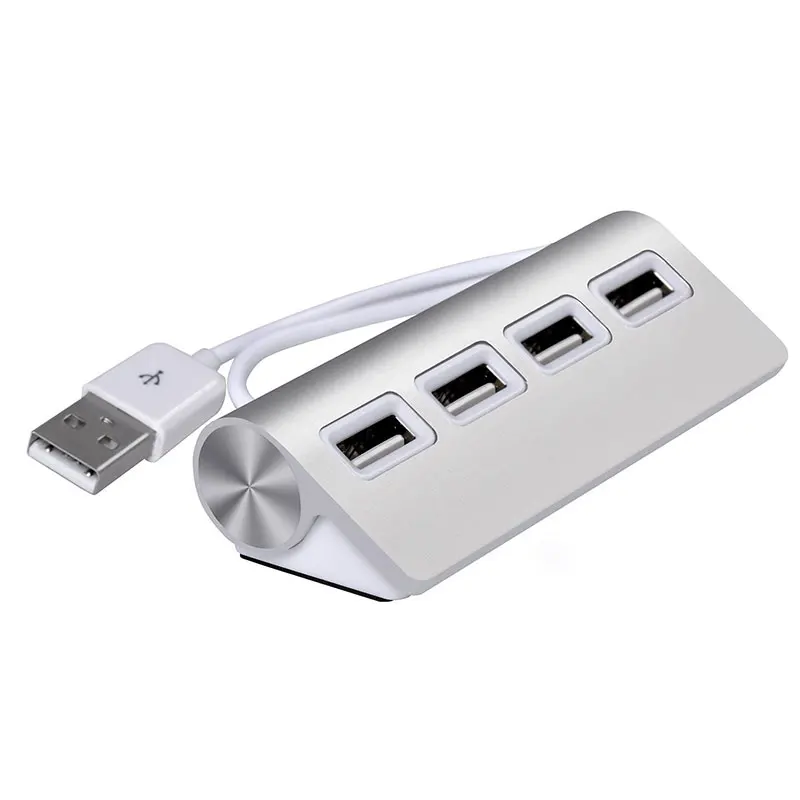 Купи USB HUB 4 Port USB 2.0 Port for IMac Macbook Air Laptop PC Tablet Portable OTG Aluminum USB Splitter Cable за 258 рублей в магазине AliExpress