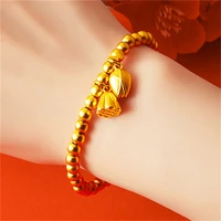 hot selling natural hand carved sha gold lotus bracelet fashion jewelry accessories bangles men women lucky gifts