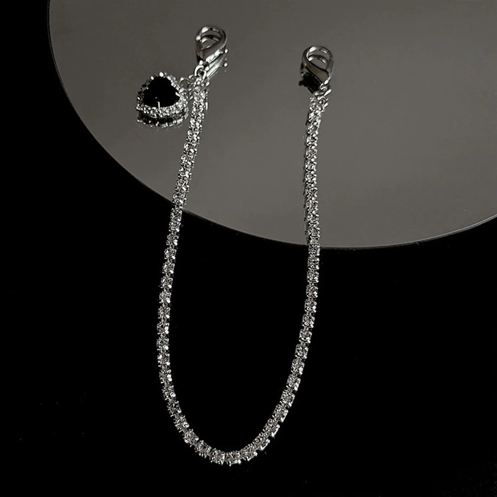 New Hip-hop Stainless Steel Chunky Chains Heart Shoe Buckles Decorations Canvas Board Shoes Accessories Creative Jewelry