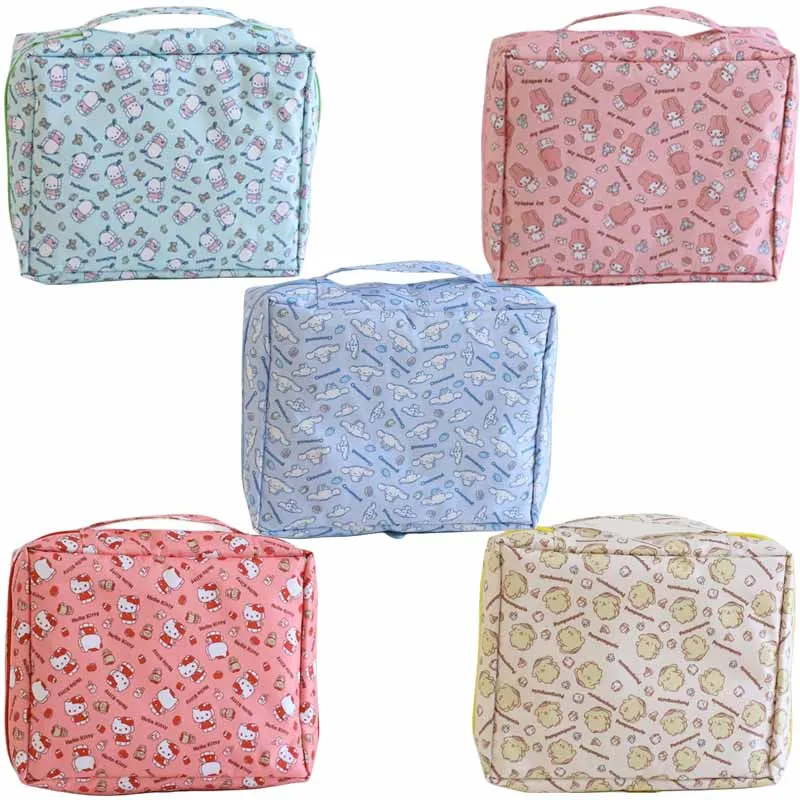 

Sanrios аниме мультфильм HelloKittys Cinnamoroll My Melody понравило Kuromi портативный большой емкости косметичка Сумка для хранения