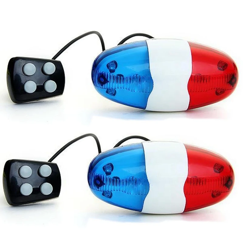 

2X Bicycle Bell 6 LED 4 Tone Horn LED Light Electronic Siren Bicycle Bells For Kids Bike Accessories