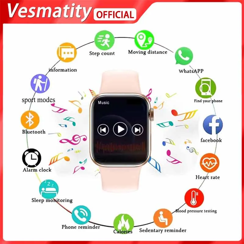 

Лидер продаж, Смарт-часы Vesmatity I7 Pro Max, часы на заказ с функцией измерения кровяного давления, спортивные водонепроницаемые Смарт-часы для муж...