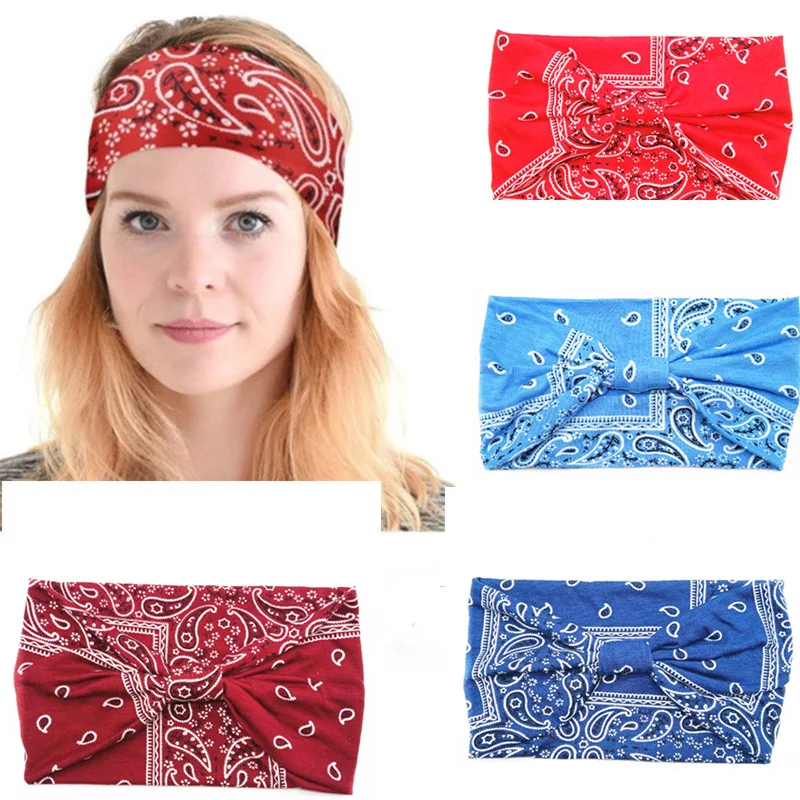 

Эластичные банданы в богемном стиле для йоги, винтажные женские резинки с принтом Креста, широкие аксессуары для волос в стиле унисекс