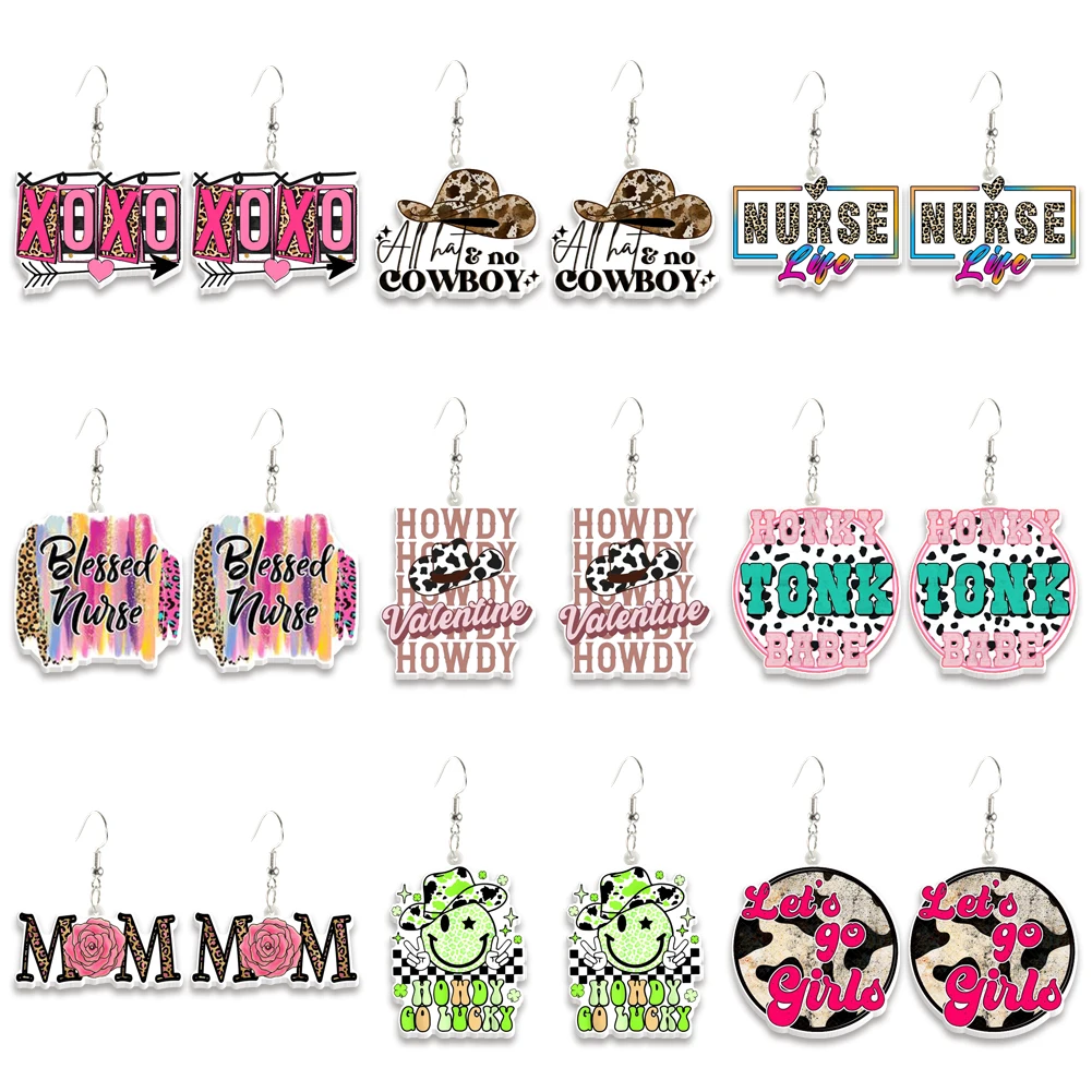 

Hook Acrylic Drop Earrings Summer Earring Leopard print For Charm Gift Accessories Jewelry Decoration