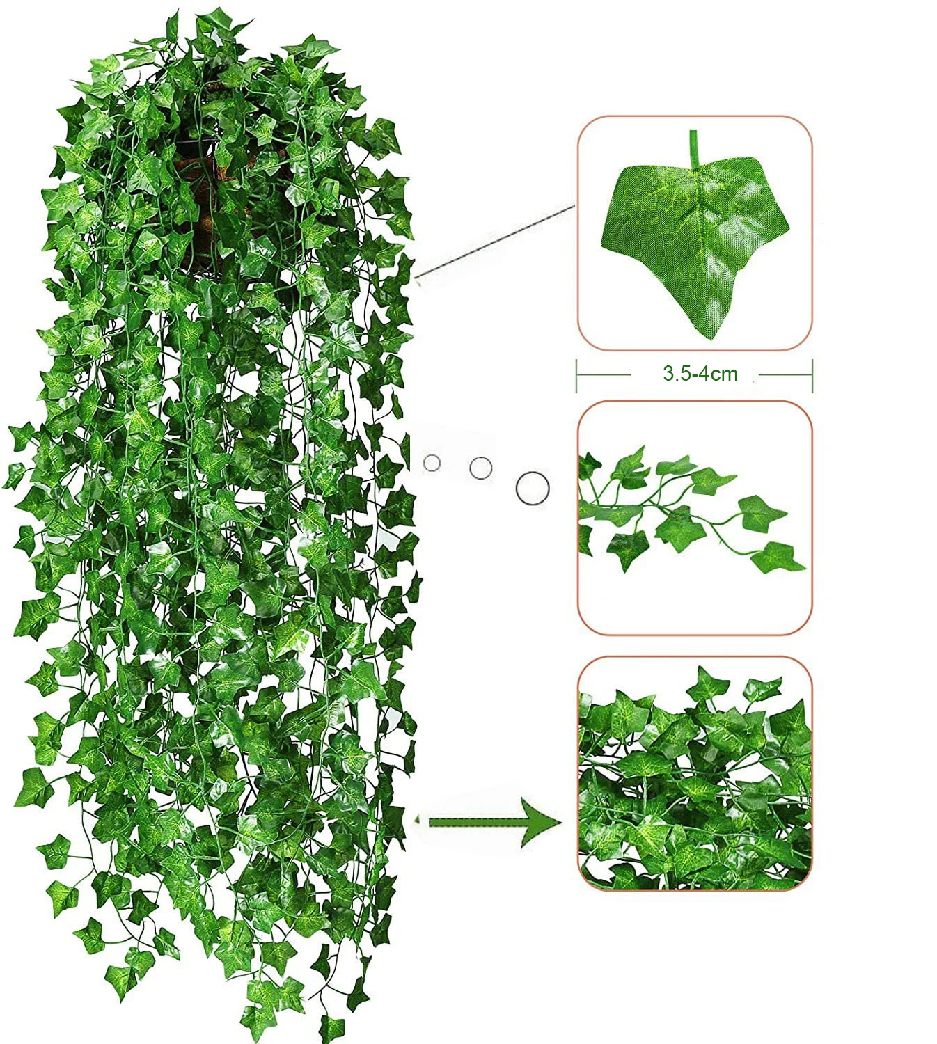 

72 листьев, 2 м, искусственная Лиана, украшение для дома