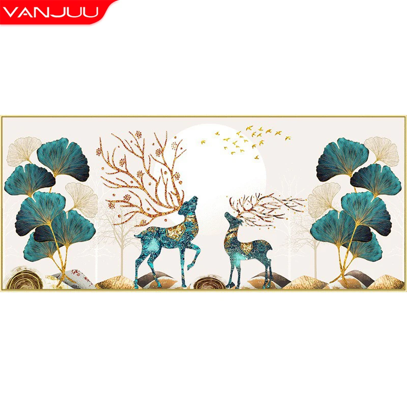 

5D Diamond Painting Full Drill Gold deer Mosaic Home DecorDiamond Embroidery Kits Rhinestones Painting