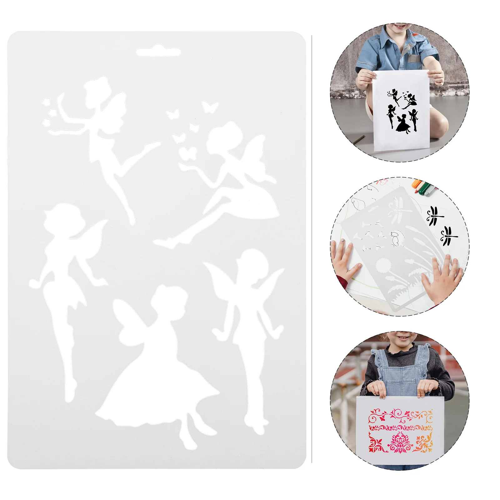 

1 Set 12Pcs Kids Colored Drawing Templates Hollow Painting Stencils (White)