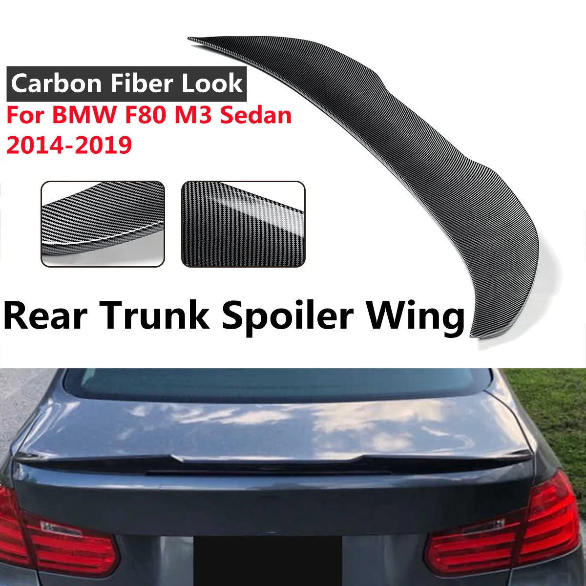 

F30 F80 M3 Автомобильный задний спойлер, удлинитель для крыльев для BMW F30 2012-2018 F80 M3 2014-2019 4Dr Седан, фотозащита