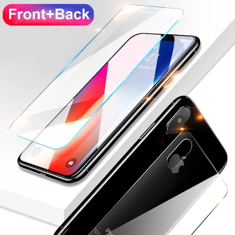 

Ship by Box Front+Back Tempered Glass For iPhone 13 12 11 Pro Max Mini XR XS MAX X 10 8 7 6 6s Plus + SE 2020 Screen Protector